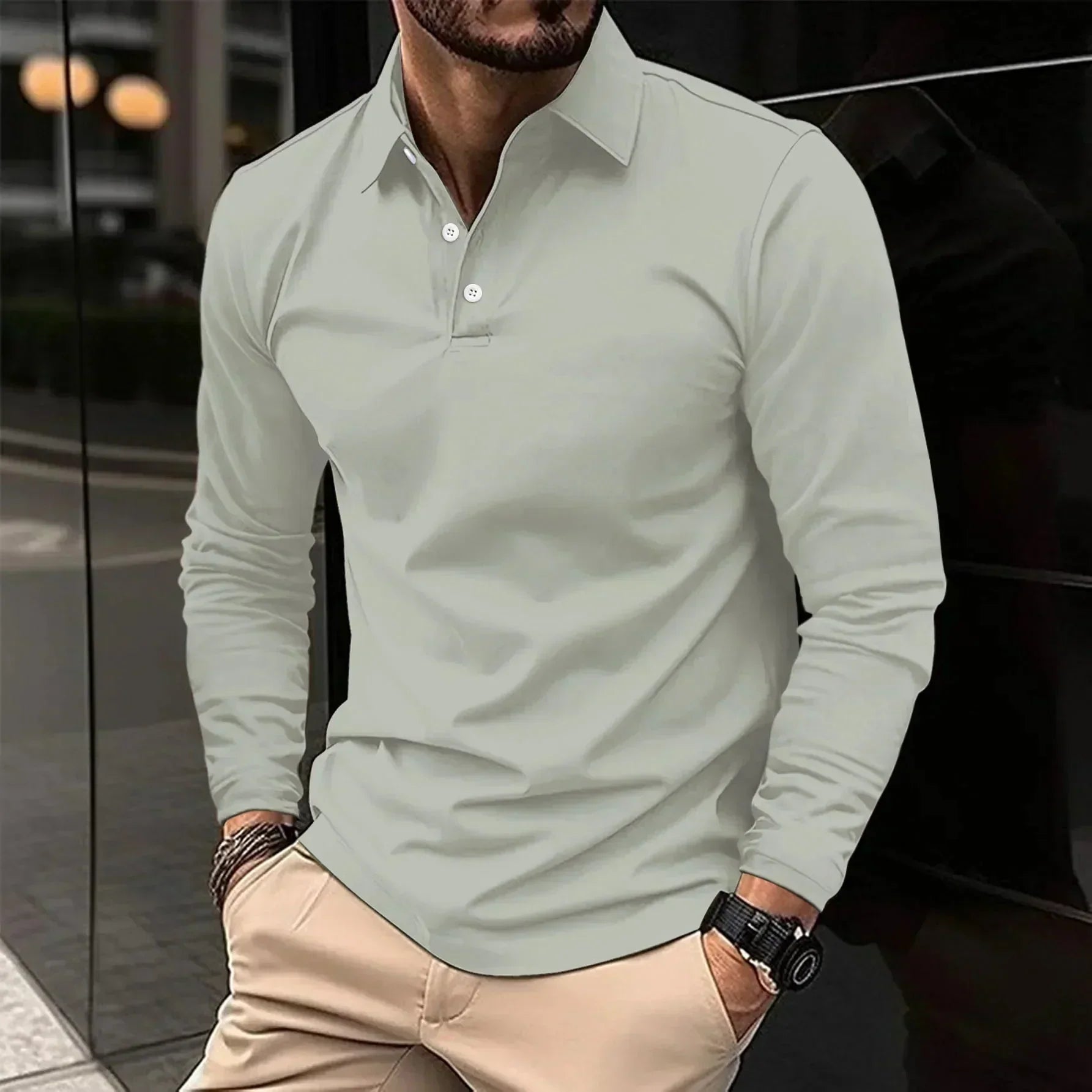 Maglietta Polo James Casual a Maniche Lunghe - Stile e Comfort per Ogni Occasione!